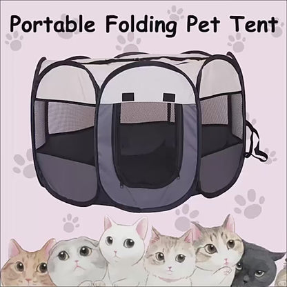 Portátil dobrável Pet Tent, cerca octogonal, abrigo para cachorros, fácil de usar, fácil operação ao ar livre, grandes gaiolas, cercas de gato, canil